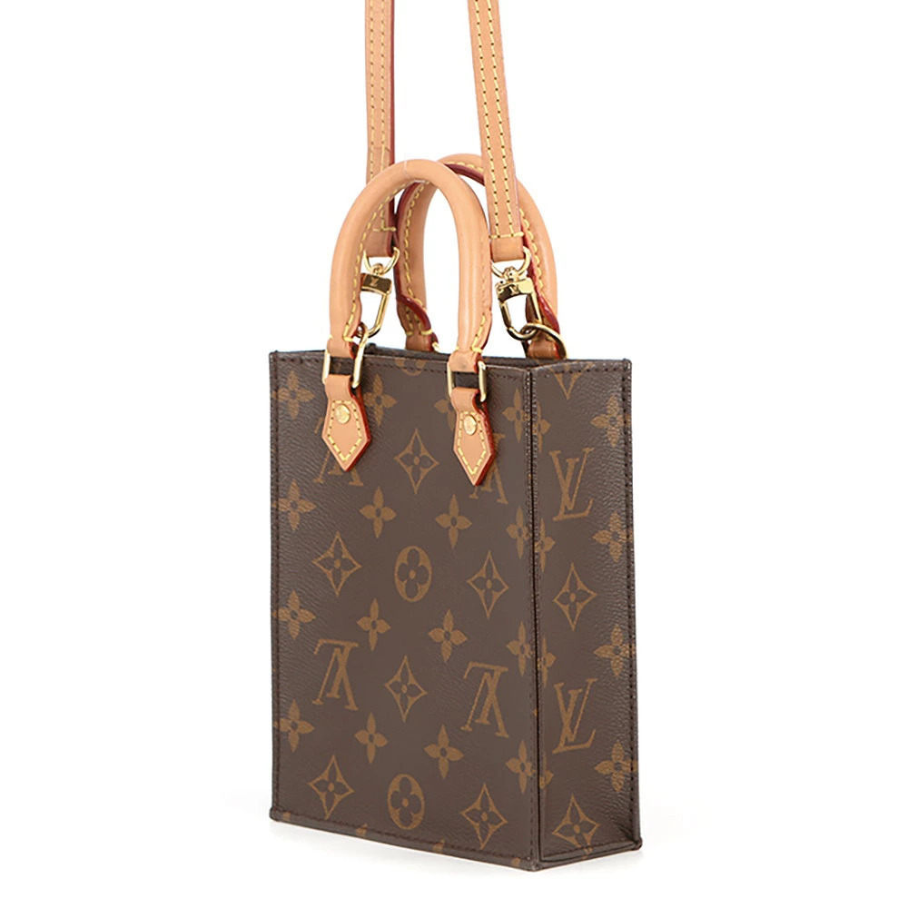 Louis Vuitton Shoulder Sac Handbag Monogram Plat Brown
